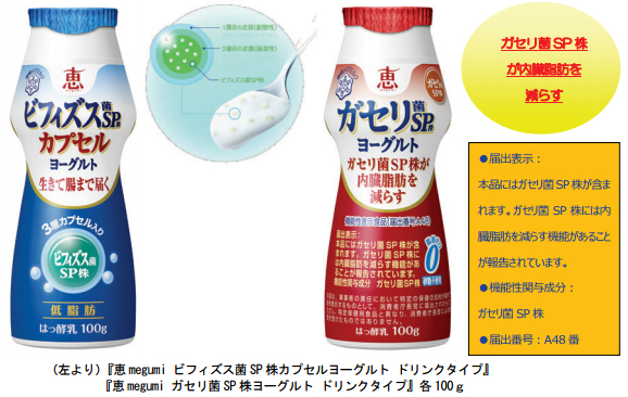 機能性表示食品 恵 Megumi ガセリ菌 Sp 株ヨーグルト ドリンクタイプ を発売 雪印メグミルク 健康美容expo ニュース
